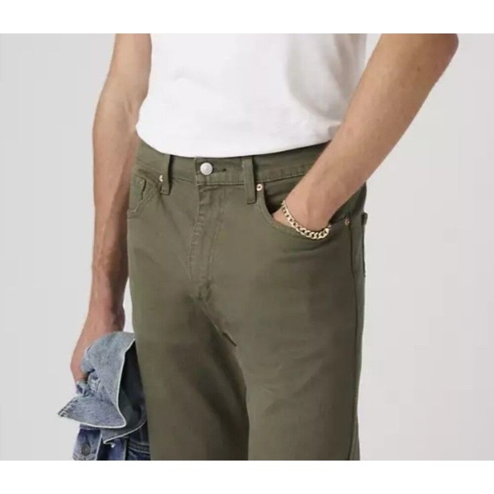 Levi's 505 Regular Fit Jeans Men's 38x32 Olive Green  Stretch Denim NWT $69.50 - Picture 6 of 10